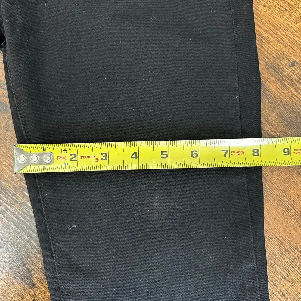 JBD Just Black Denim Flare Jeans Womens‎ 25 Black Raw Hem High Rise Stretch